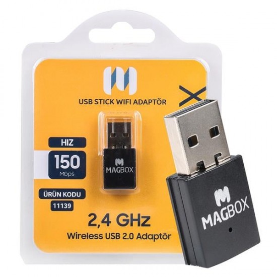 MAGBOX 802.11N MİNİ 7601 CHİPSET 2.4GHZ 150 MBPS HD UYDU ALICI UYUMLU USB STİCK WİFİ ADAPTÖR