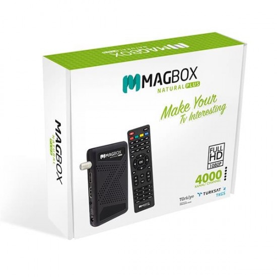 MAGBOX NATURAL PLUS TKGSLİ + YOUTUBELU FULL HD + USB MİNİ HD UYDU ALICISI