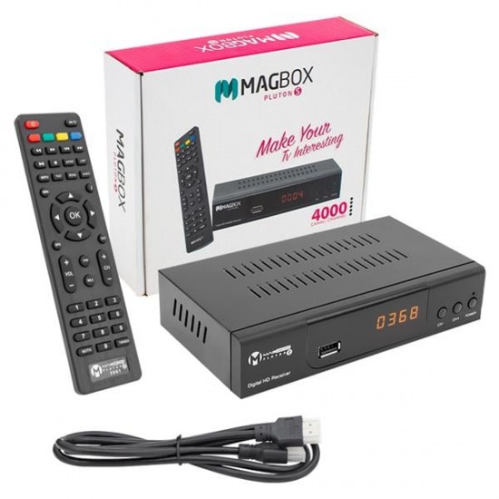 MAGBOX PLUTON S TKGSLİ YENİ MODEL KASALI FULL HD UYDU ALICISI (SCART+HD)(HDMI KABLO DAHİL)