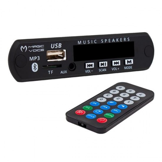 MAGICVOICE M515 OTO TEYP USB/SD/MIC/BLUETOOTH KUMANDALI MİKROFONLU OTO TEYP ÇEVİRİCİ DİJİTAL PLAYER BOARD (12V-500MA)