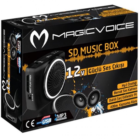 MAGICVOICE MV-17450 USB+SD KART GİRİŞLİ ŞARJLI MİNİ SEYYAR REHBER ANFİSİ