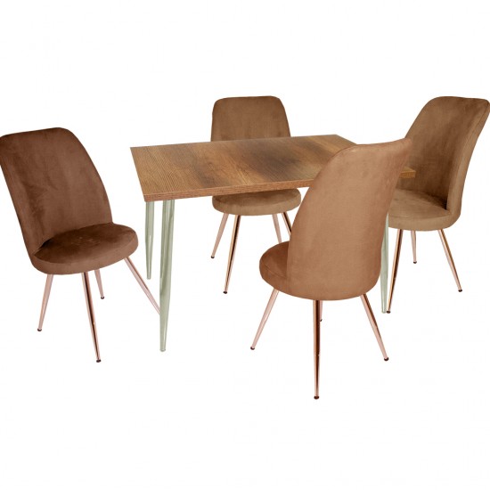 Manolya - Saray Mutfak Masa Takımı - Kahve Manolya - Saray Mutfak Masa Takımı - Kahve