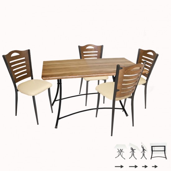 Modern Katlanır Werzalit-Merdiven Mutfak Masa Takımı - Indiana Wood Krem Modern Katlanır Werzalit-Merdiven Mutfak Masa Takımı - Indiana Wood Krem