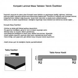 Kompakt Laminat Masa Tablası (60 cm Yuvarlak) - Antrasit Gri Kompakt Laminat Masa Tablası (60 cm Yuvarlak) - Antrasit Gri