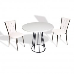 Palermo Werzalit - Kapitoneli 2 li Masa Takımı Q80 - Beyaz Palermo Werzalit - Kapitoneli 2 li Masa Takımı Q80 - Beyaz