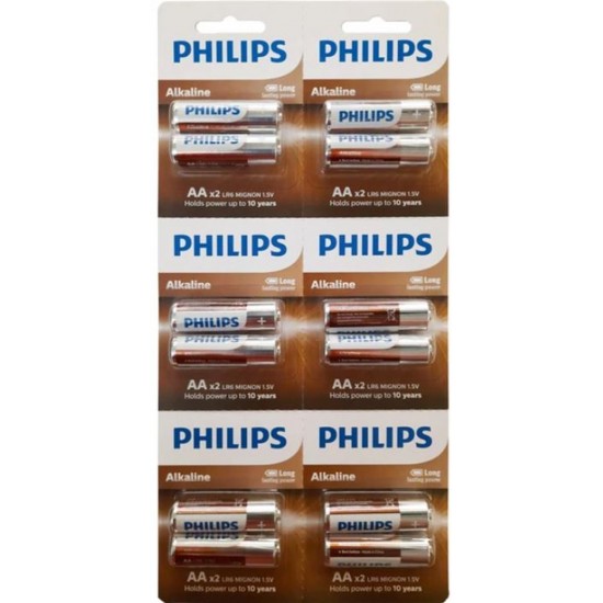 PHILIPS AA ALKALİN KALEM PİL 12Lİ KARTELA