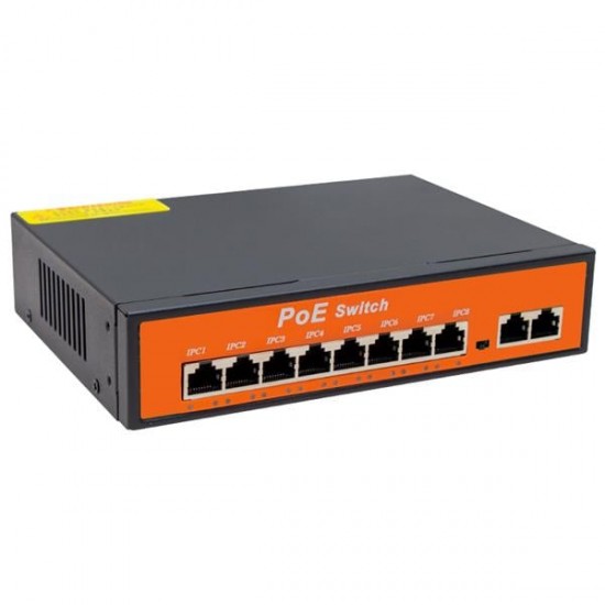 POWERMASTER 8+2 PORT 10/100 MBPS 96 WATT POE ETHERNET SWITCH