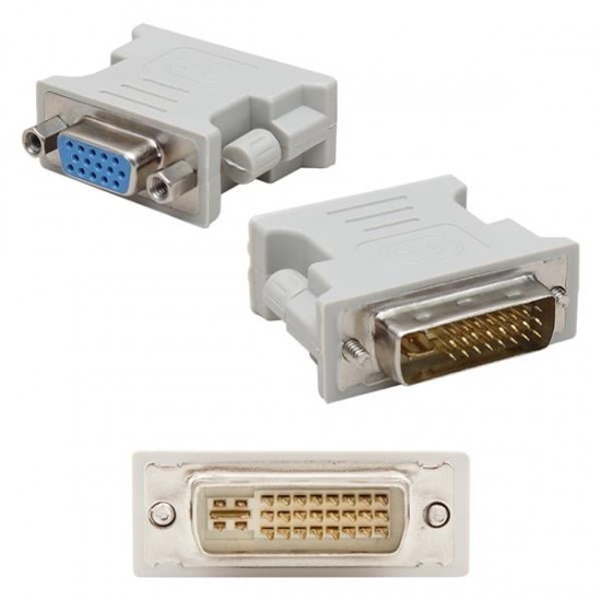 POWERMASTER DVI ERKEK VGA DİŞİ DVI 24+5 PİN DVI TO VGA DÖNÜŞTÜRÜCÜ