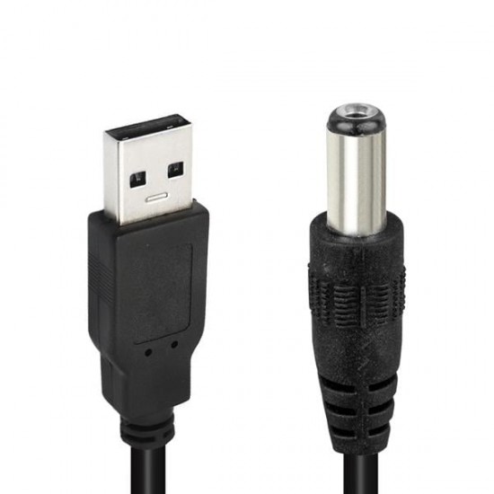 POWERMASTER USB ERKEK 5.5*2.5 UÇLU ADAPTÖR JACKLI 1 MT KABLO