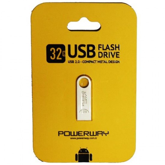 POWERWAY 32 GB METAL USB 2.0 FLASH BELLEK