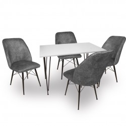 Premıum - Nilüfer Mutfak Masa Takımı - Füme Premıum - Nilüfer Mutfak Masa Takımı - Füme