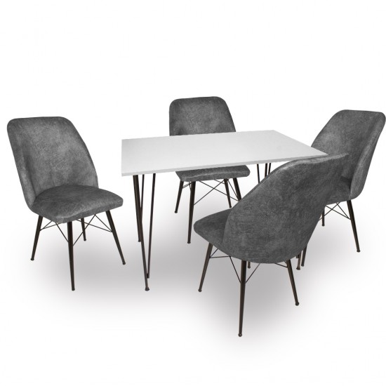 Premıum - Nilüfer Mutfak Masa Takımı - Füme Premıum - Nilüfer Mutfak Masa Takımı - Füme