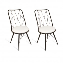 Royal Tel Sandalye (Elektrostatik Boya) 2 Adet - Beyaz Royal Tel Sandalye (Elektrostatik Boya) 2 Adet - Beyaz