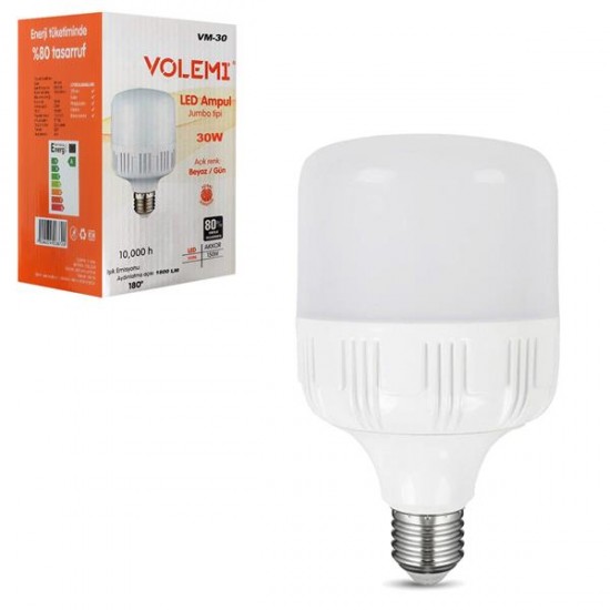 VOLEMI VM-30 Tourch Led Ampul Beyaz 220V 30W 1800Lm E27