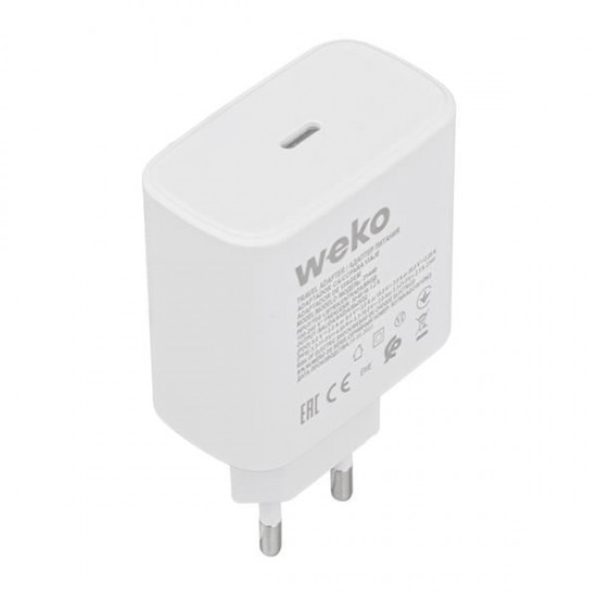 WEKO WK-21440 S11-C 25 WATT BEYAZ ŞARJ BAŞLIK ADAPTÖRÜ + TYPE-C TO TYPE-C KABLO (NO:9T)