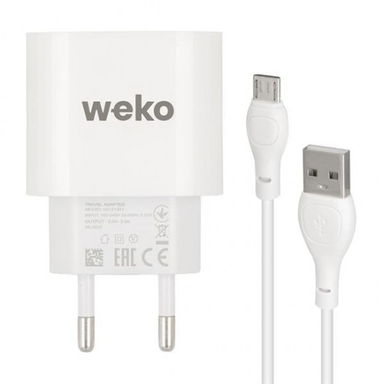 WEKO WK-21441 PDU QC 3.4 AMPER ŞARJ BAŞLIK ADAPTÖRÜ + MICRO USB KABLO (NO:1)