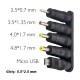 WEKO YERLİ ÜRETİM ÇOKLU YEDEK ADAPTÖR UÇ ÇEVİRİCİ (2.5X0.7MM- 4.8X1.7MM- 3.0X1.1MM-4.0X1.7MM- MICRO USB)