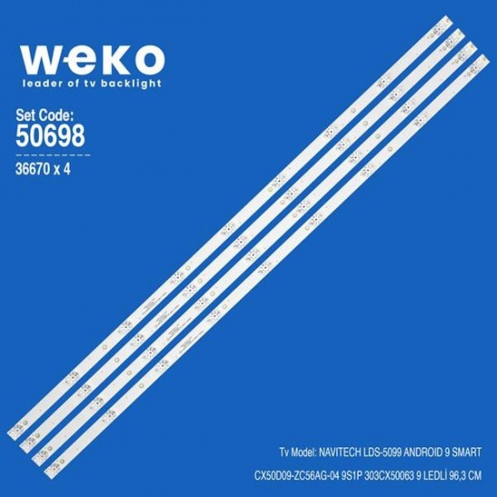 WKSET-5698 36670X4 CX50D09-ZC56AG-04 9S1P 303CX50063  4 ADET LED BAR