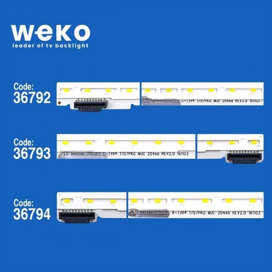 WKSET-5990 36792X1 36793X1 36794X1LG INNOTEK 70UJ65 C/L/R TYPE 1707PKG MJC 204EA REV2.0 161103 3 ADET LED BAR (68LED)