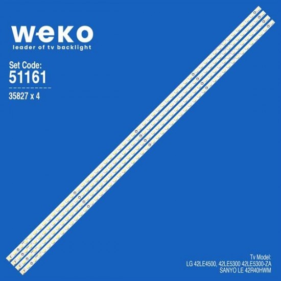 WKSET-6161 35827X4 42T09-05B - TT42T09006RXD6XXB0600992 4 ADET LED BAR (52LED)