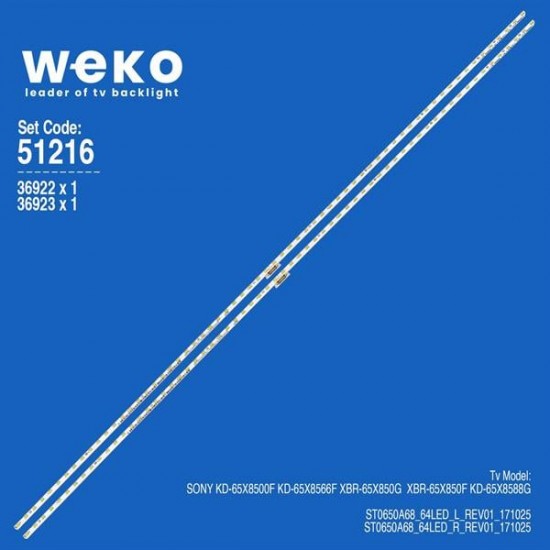 WKSET-6216 36922X1 36923X1 ST0650A68_64LED_L/R_REV01_171025 2 ADET LED BAR (64LED)