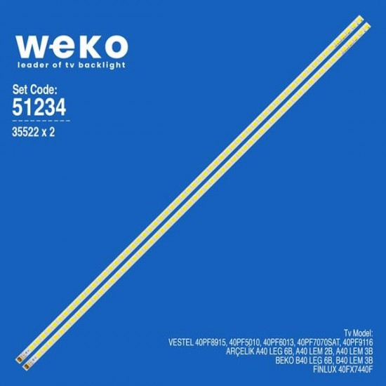 WKSET-6234 35522X2 40INCH-L1S-60 - G1GE-400SM0-R6   2 ADET LED BAR (60LED)