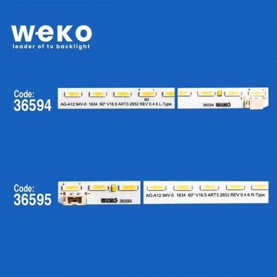 WKSET-6262 36594X1 36595X1 60 V16.5 ART3 2652 REV 0.4 L/R-TYPE  2 ADET LED BAR (66LED)