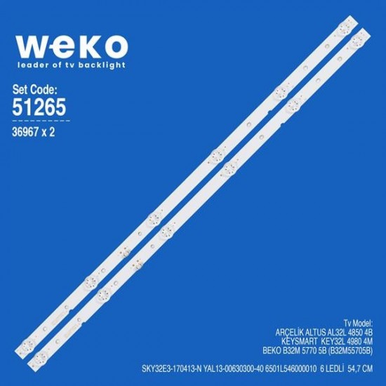 WKSET-6265 36967X2 SKY32E3-170413-N YAL13-00630300-40 2 ADET LED BAR