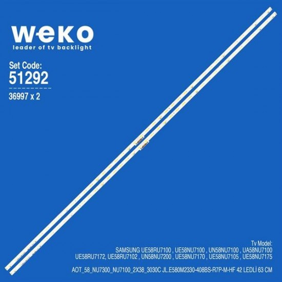 WKSET-6292 36997X2 AOT_58_NU7300_NU7100_2X38_3030C 2 ADET LED BAR (42LED)