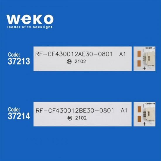 WKSET-6532 37220X2 37221X2 RF-CF430012A/BE30-0801 A1 A/B TYPE 4 ADET LED BAR (8+8LENS)