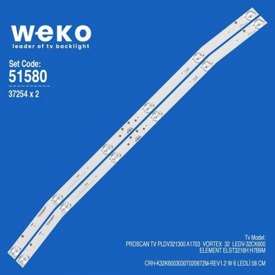 WKSET-6580 37254X2 CRH-K32K6003030T020672M-REV1.2 W  2 ADET LED BAR