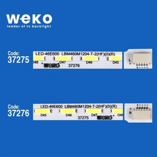 WKSET-6609 37275X1 37276X1 LBM460M1204-T-2  2 ADET LED BAR (48LED)