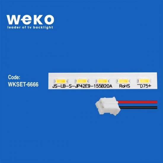 WKSET-6666 JS-LB-S-JP42E9-155B20A 75 LEDLİ 54 CM 3V  1 ADET LED BAR (54LED)