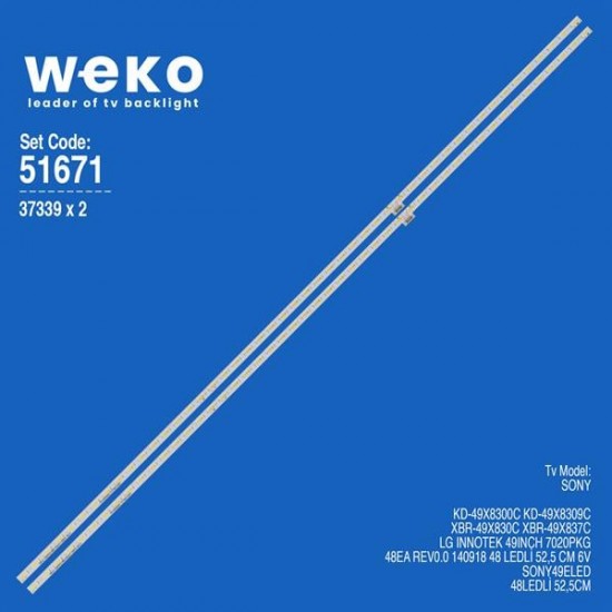 WKSET-6671 37339X2 LG INNOTEK 49INCH 7020PKG 48EA REV0.0 140918   2 ADET LED BAR (48LED)