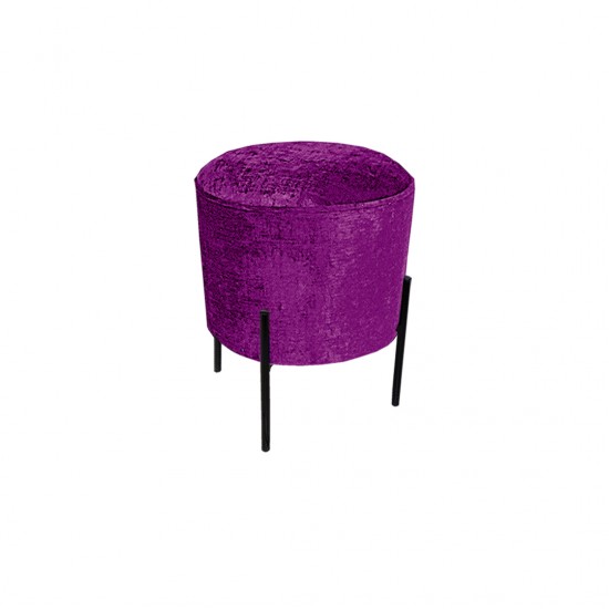 Puf Yuvarlak (Çelik Ayak) (Egzotik Desen) - Mor Puf Yuvarlak (Çelik Ayak) (Egzotik Desen) - Mor