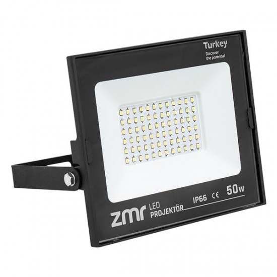 ZMR 302/S 50 WATT - 220 VOLT 6500K IP66 150* IŞIK AÇISI SİYAH SLİM KASA LED PROJEKTÖR