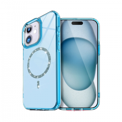 Apple İphone 11 Live Diamond Magsafe Kapak - Mavi Apple İphone 11 Live Diamond Magsafe Kapak - Mavi