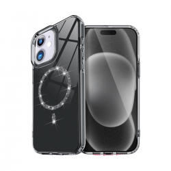 Apple İphone 11 Live Diamond Magsafe Kapak - Siyah Apple İphone 11 Live Diamond Magsafe Kapak - Siyah
