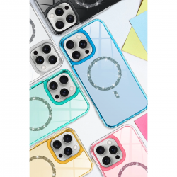 Apple İphone 12 Live Diamond Magsafe Kapak - Mavi Apple İphone 12 Live Diamond Magsafe Kapak - Mavi