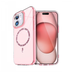 Apple İphone 12 Live Diamond Magsafe Kapak - Pembe Apple İphone 12 Live Diamond Magsafe Kapak - Pembe