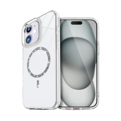 Apple İphone 12 Live Diamond Magsafe Kapak - Şeffaf Apple İphone 12 Live Diamond Magsafe Kapak - Şeffaf