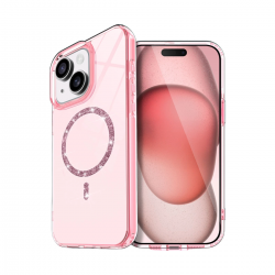 Apple İphone 15 Live Diamond Magsafe Kapak - Pembe Apple İphone 15 Live Diamond Magsafe Kapak - Pembe
