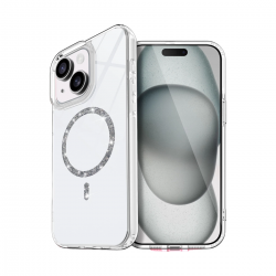 Apple İphone 15 Live Diamond Magsafe Kapak - Şeffaf Apple İphone 15 Live Diamond Magsafe Kapak - Şeffaf