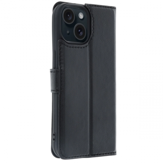 Apple İphone 15 Trend S Plus Kapaklı Kılıf - Siyah