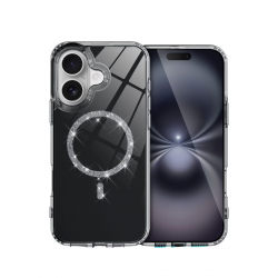 Apple İphone 16 Live Diamond Magsafe Kapak - Siyah Apple İphone 16 Live Diamond Magsafe Kapak - Siyah