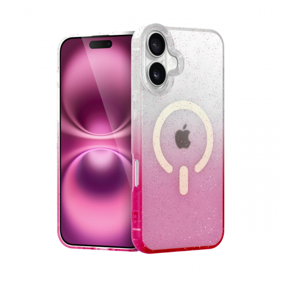 Apple İphone 16 Plus Pummel Shiny Magsafe Kapak - Pembe