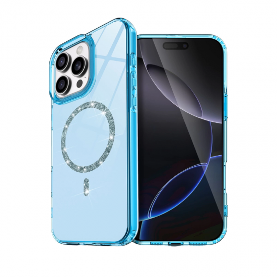 Apple İphone 16 Pro Live Diamond Magsafe Kapak - Mavi