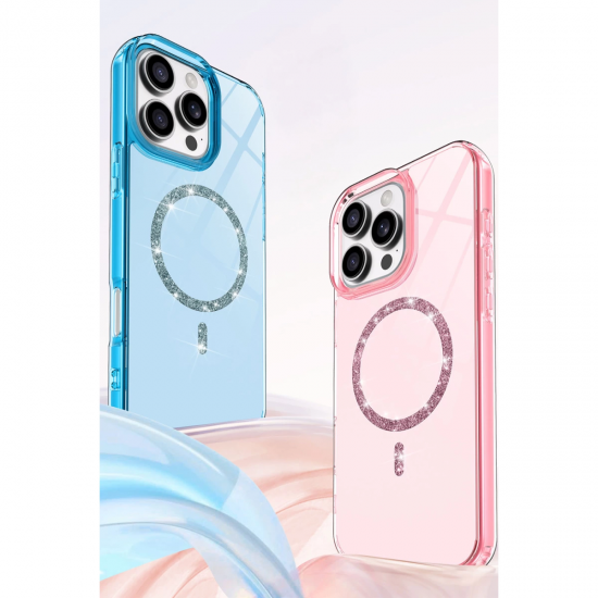 Apple İphone 16 Pro Max Live Diamond Magsafe Kapak - Pembe