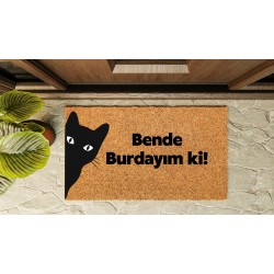 Kapı Önü Paspası Özel Tasarım Koko Model Kedi Bende Burdayım Ki PK-1520 Kapı Önü Paspası Özel Tasarım Koko Model Kedi Bende Burdayım Ki PK-1520