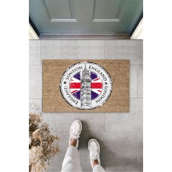 Dijital Baskı Bej London Saat Kulesi Paspas K-3150 Dijital Baskı Bej London Saat Kulesi Paspas K-3150